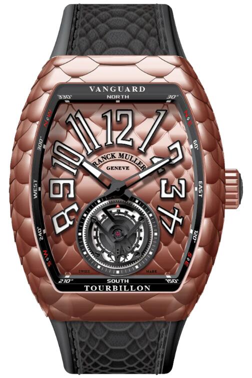 Best FRANCK MULLER Vanguard Pixel Rose Gold Tourbillon V 45 T GOLD PXL (NR) (5N) (PXL 5N BLC NR) Replica Watch